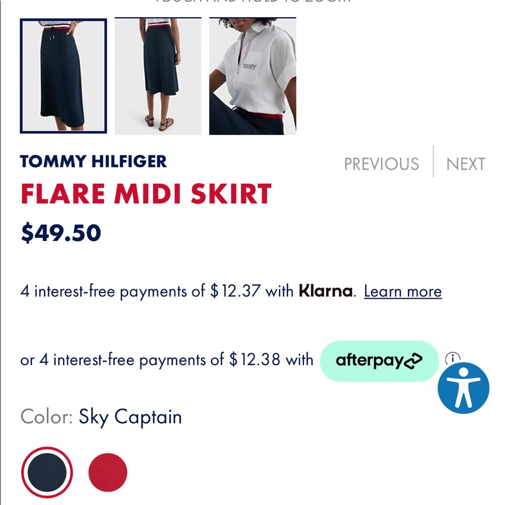 Tommy Hilfiger Navy Blue + Red, White, and Blue Skirt